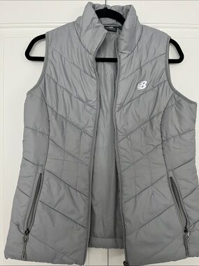 New Balance Light Gray Quilted Puffer Vest